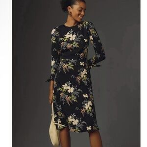 Reformation Black Floral Dress
